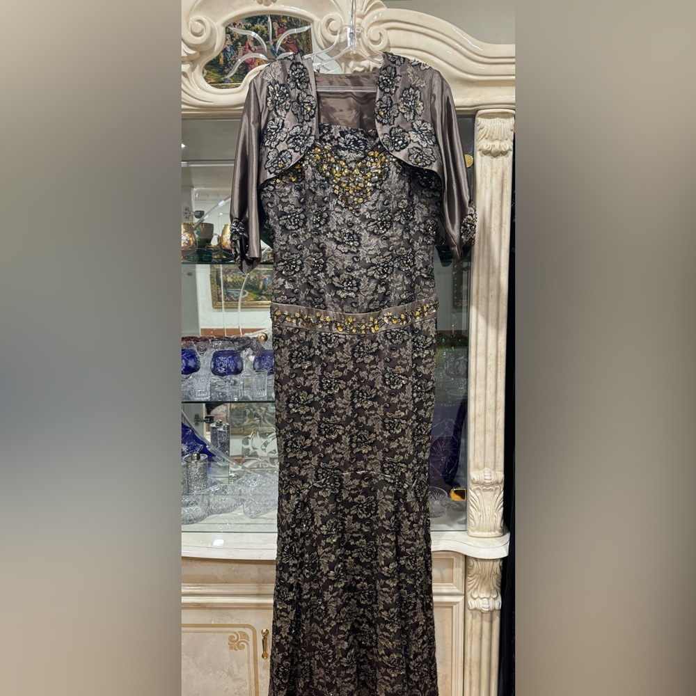 Elegant Black and Gold Lace Dress